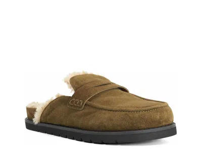 Dune London Goldy Mule In Khaki Suede