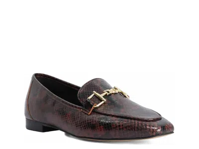 Dune London Grained Loafer In Brown Leather