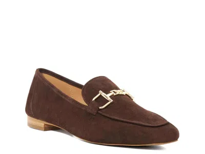 Dune London Grained Loafer In Brown Suede