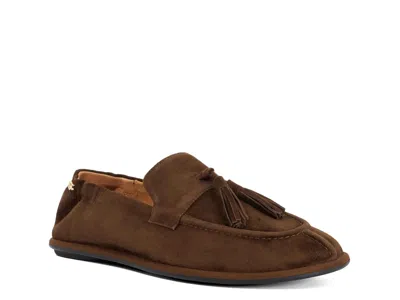 Dune London Grounding Loafer In Dark Brown Suede