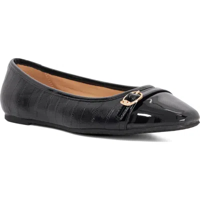 Dune London Habitats Square Toe Ballet Flat In Black