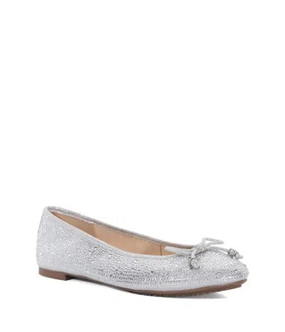 Dune London Hallis Ballet Flats Women's Silver Bow Detail Slip On Zogg3062