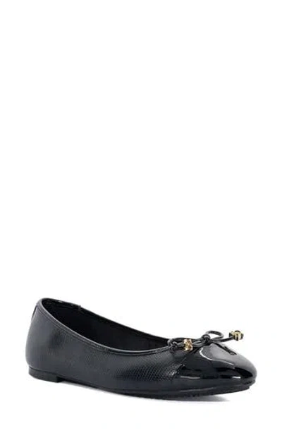 Dune London Hallis Cap Toe Ballet Flat In Black