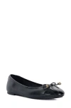 Dune London Hallis Cap Toe Ballet Flat In Black