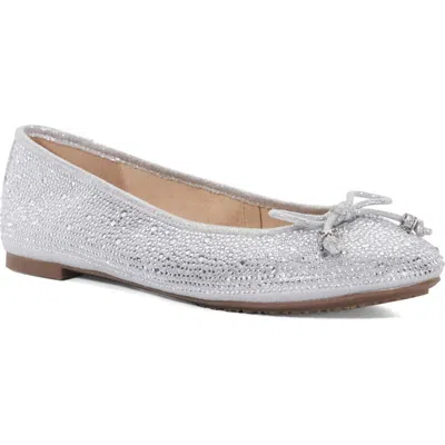 Dune London Hallis Embellished Ballet Flat In Silver