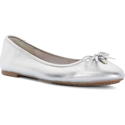 Dune London Hallow Flat In Silver