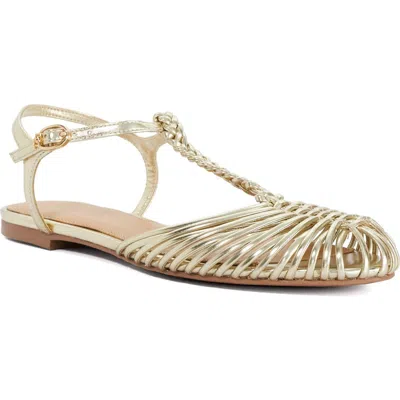 Dune London Harmoni Ankle Strap Sandal In Gold
