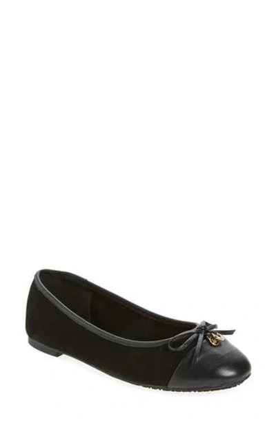 Dune London Harpington Cap Toe Ballet Flat In Black