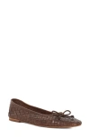 Dune London Heat Leather Ballet Flat In Brown