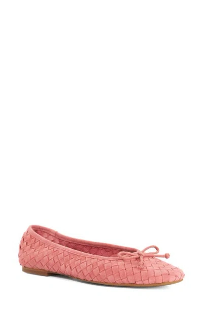 Dune London Heat Leather Ballet Flat In Pink