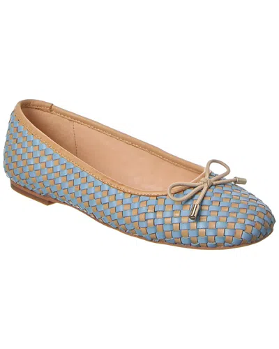 Dune London Heights Leather Flat In Blue