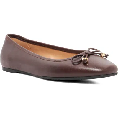 Dune London Hennie Leather Ballet Flat In Brown