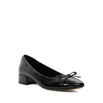 Dune London Hollies Pump Women's 9b Black Leather Slip-on Block Heel Htat1029