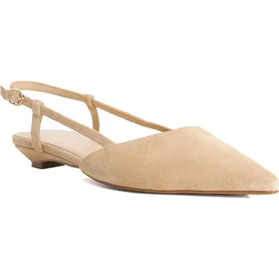 Dune London Homie Suede Point Slingabck In Neutral