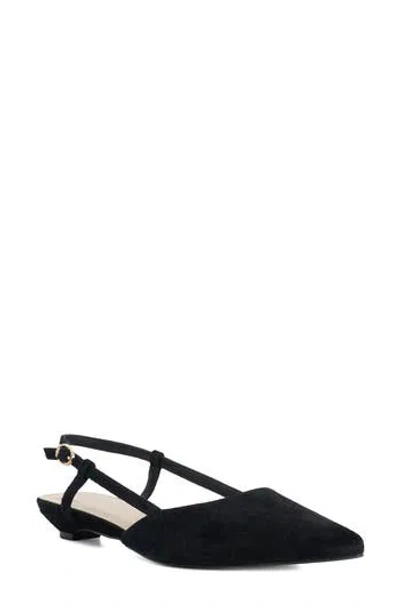Dune London Homie Suede Point Slingabck In Black