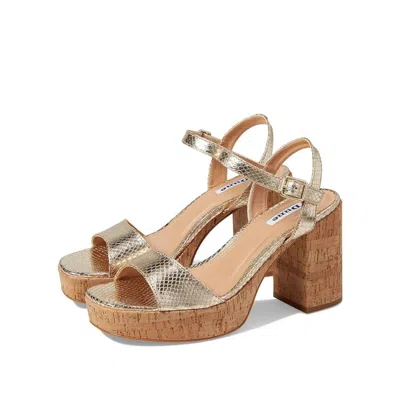 Dune London Jodi Sandals Women's B Gold Leather Adjustable Ankle Strap Htat1024 In Brown