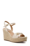 Dune London Kai Espadrille Platform Wedge Sandal In Nude