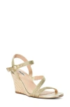 Dune London Kaias Espadrille Ankle Strap Wedge Sandal In Gold