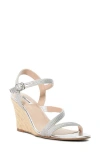 Dune London Kaias Espadrille Ankle Strap Wedge Sandal In Silver