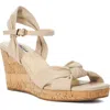 Dune London Kaino Ankle Strap Platform Wedge Sandal In Ecru