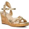 Dune London Kaino Platform Wedge Sandal In Gold