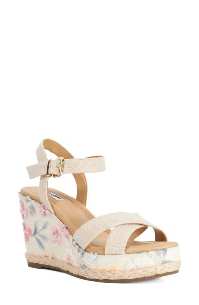 Dune London Kalmiah Esapdrille Ankle Strap Platform Wedge Sandal In Multi