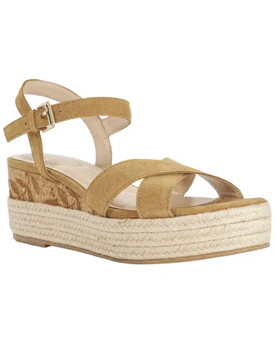 Dune London Kalmias Leather Wedge In Gold