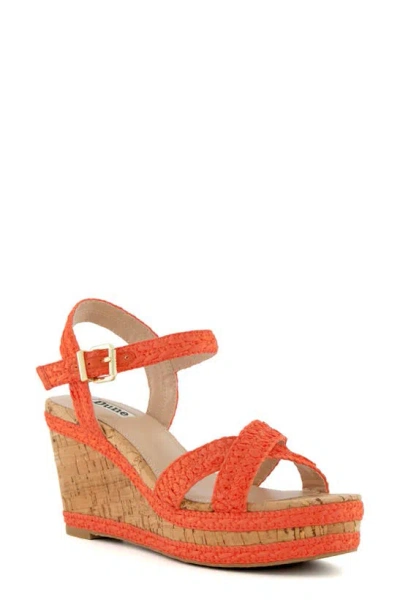 Dune London Kelisa Woven Wedge Sandal In Orange