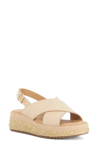 Dune London Kiya Slingback Platform Wedge Sandal In Neutral
