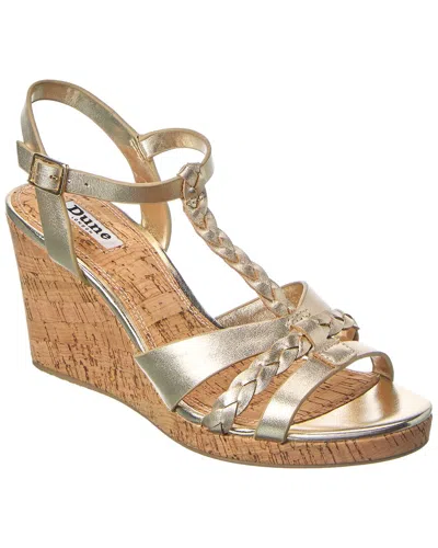 Dune London Koali Leather Wedge Sandal In Gold