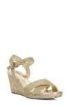 Dune London Kolden Ankle Strap Platform Wedge Sandal In Gold