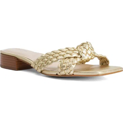 Dune London Lacees Block Heel Sandal In Gold