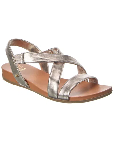 Dune London Landies Leather Sandal In Silver