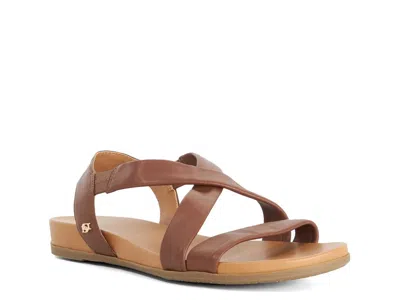 Dune London Landies Sandal In Brown Leather
