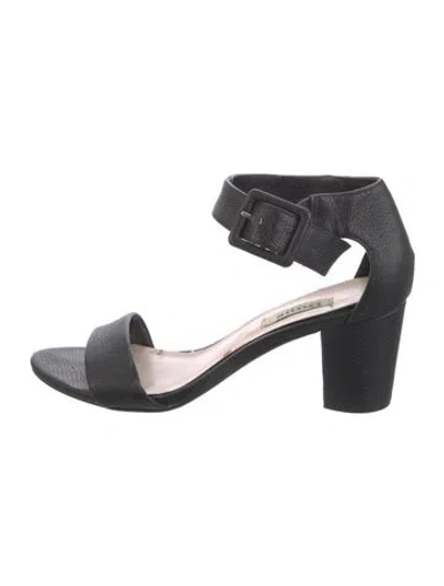 Pre-owned Dune London Leather Sandals In Black