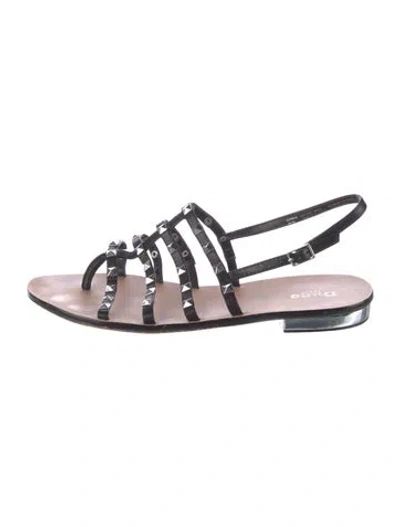 Pre-owned Dune London Leather Slingback Sandals In Brown