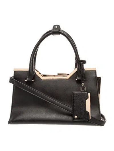 Pre-owned Dune London Leather Top Handle Bag In Black