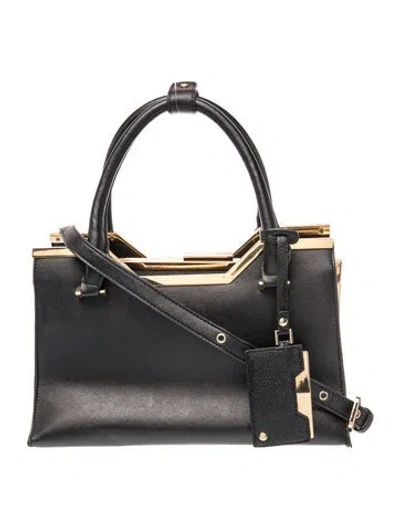 Pre-owned Dune London Leather Top Handle Bag In Black