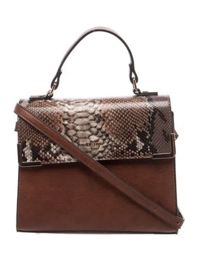 Pre-owned Dune London Leather Top Handle Bag In Brown