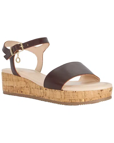 Dune London Liara Leather Wedge In Brown