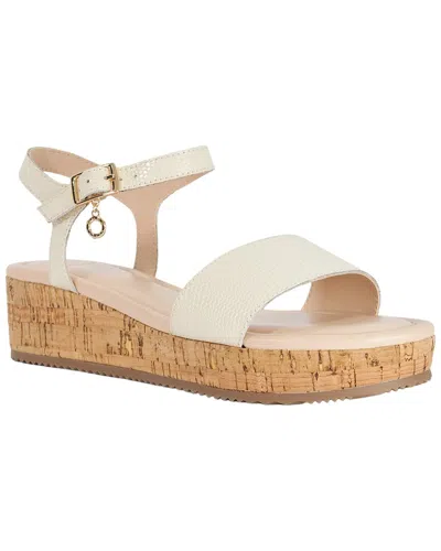 Dune London Liara Leather Wedge In White