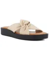 Dune London Lizo Platform Slide Sandal In Beige