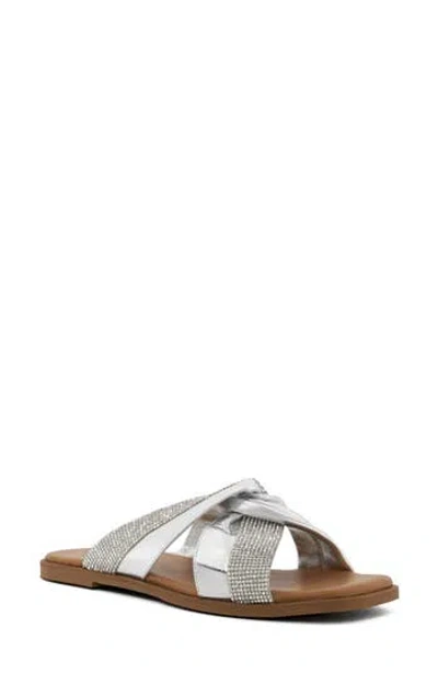Dune London Lossey Crystal Slide Sandal In Silver
