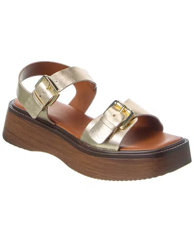 Dune London Luno Leather Platform Sandal In Neutral