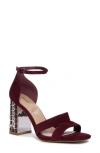 Dune London Majestical Ankle Strap Sandal In Burgundy
