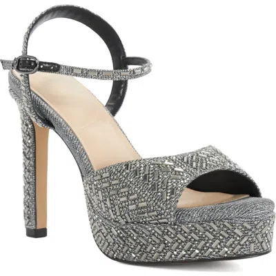 Dune London Malea Ankle Strap Platform Sandal In Gray