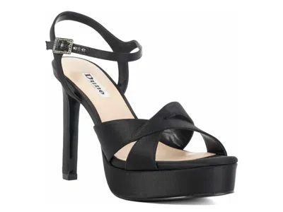 Dune London Mayve Platform Sandal In Black Fabric