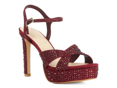 Dune London Mayve Platform Sandal In Burgundy Synthetic