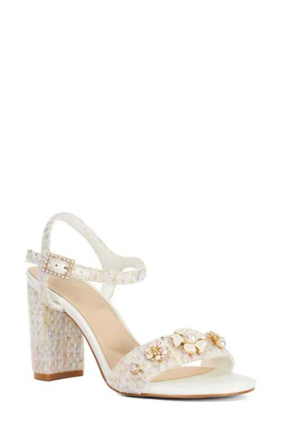 Dune London Mention Ankle Strap Sandal In White