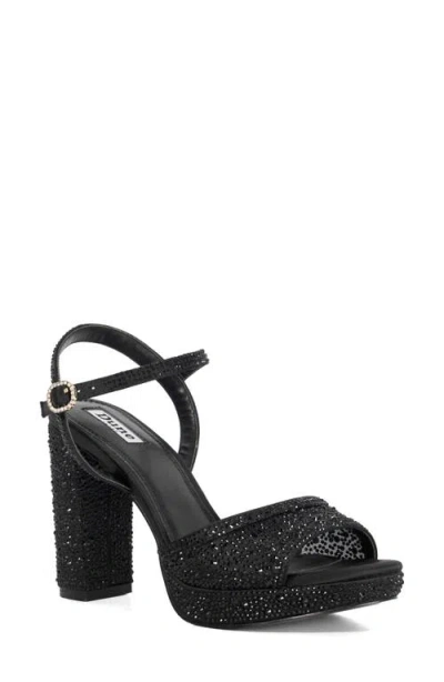 Dune London Mesmerizing Ankle Strap Platform Sandal In Black